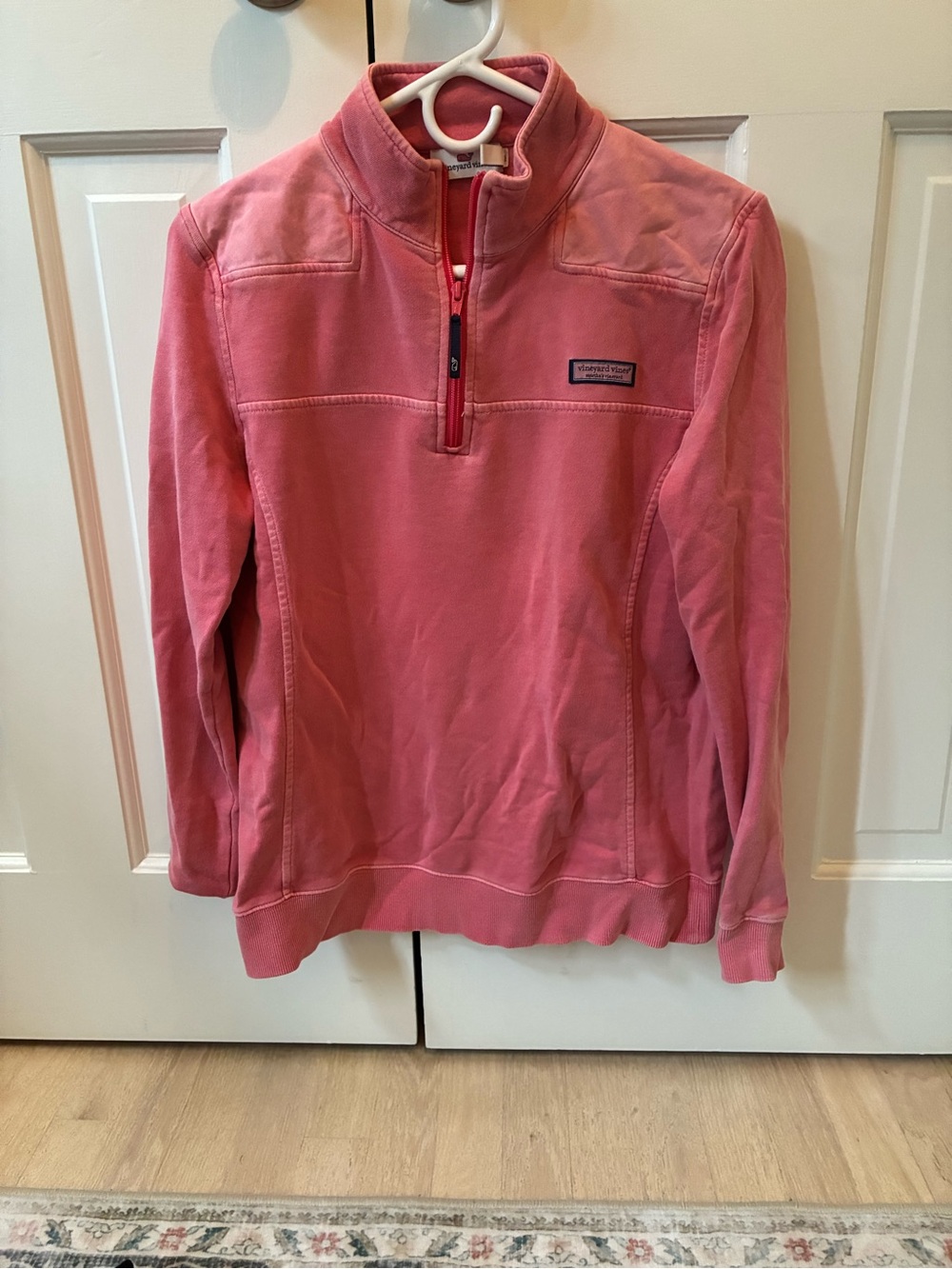 Vineyard Vines Coral-Pink Quarter-Zip Turtleneck Pullover